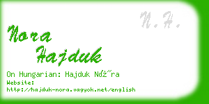 nora hajduk business card